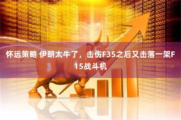 怀远策略 伊朗太牛了，击伤F35之后又击落一架F15战斗机