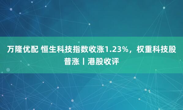 万隆优配 恒生科技指数收涨1.23%，权重科技股普涨丨港股收评
